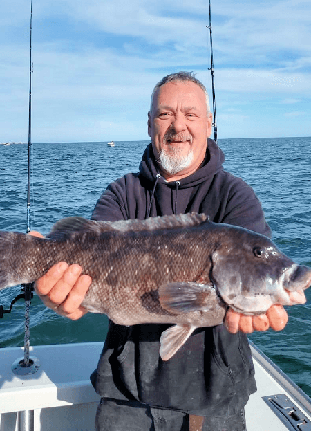 Big tog caught on Fish Trap Charters.